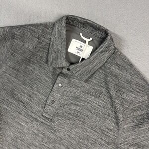 Reigning Champ Polo Shirt Mens Small Gray Heathered Solotex Mesh Tiebreak NWT